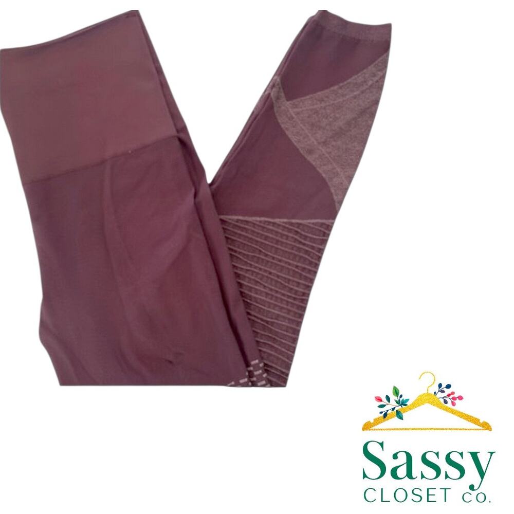 ✨ SPANX Look At Me Now Moto Seamless Leggings XL Burgundy EUC 🍷
